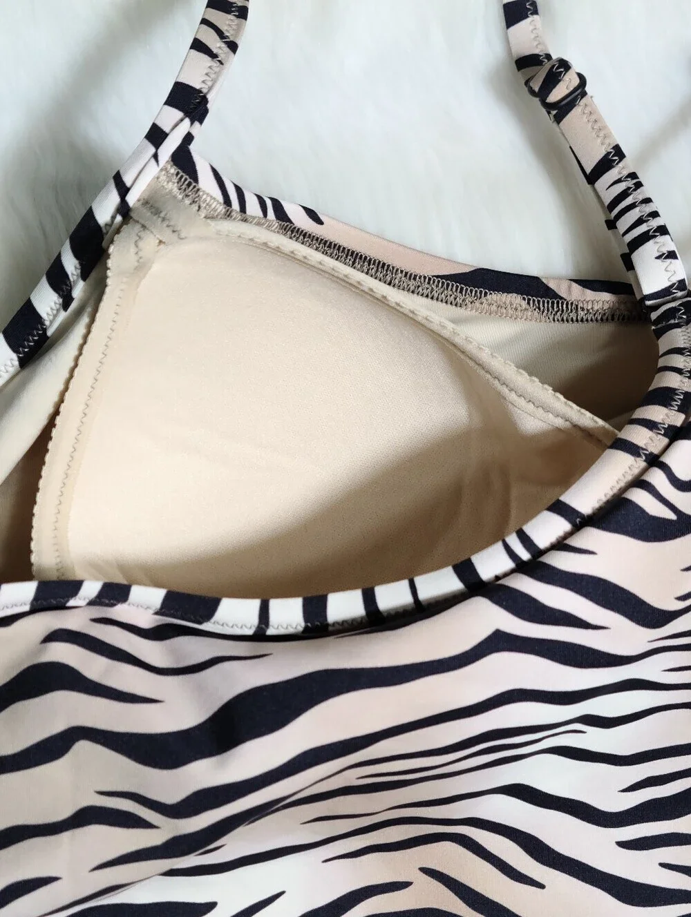 SKIMS Signature Swim Cami Tank Top Champagne Tiger Print Women 4X NEW